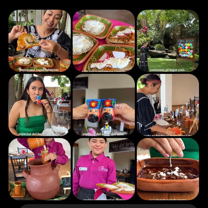 Collage de experiencia gastronómica